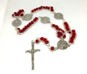 Red St. John Paul II Ladder Rosary 